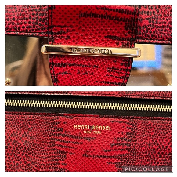 HENRI BENDEL NWOT The Whitney Lizard Messenger Bag w/ dust bag - Picture 5 of 16